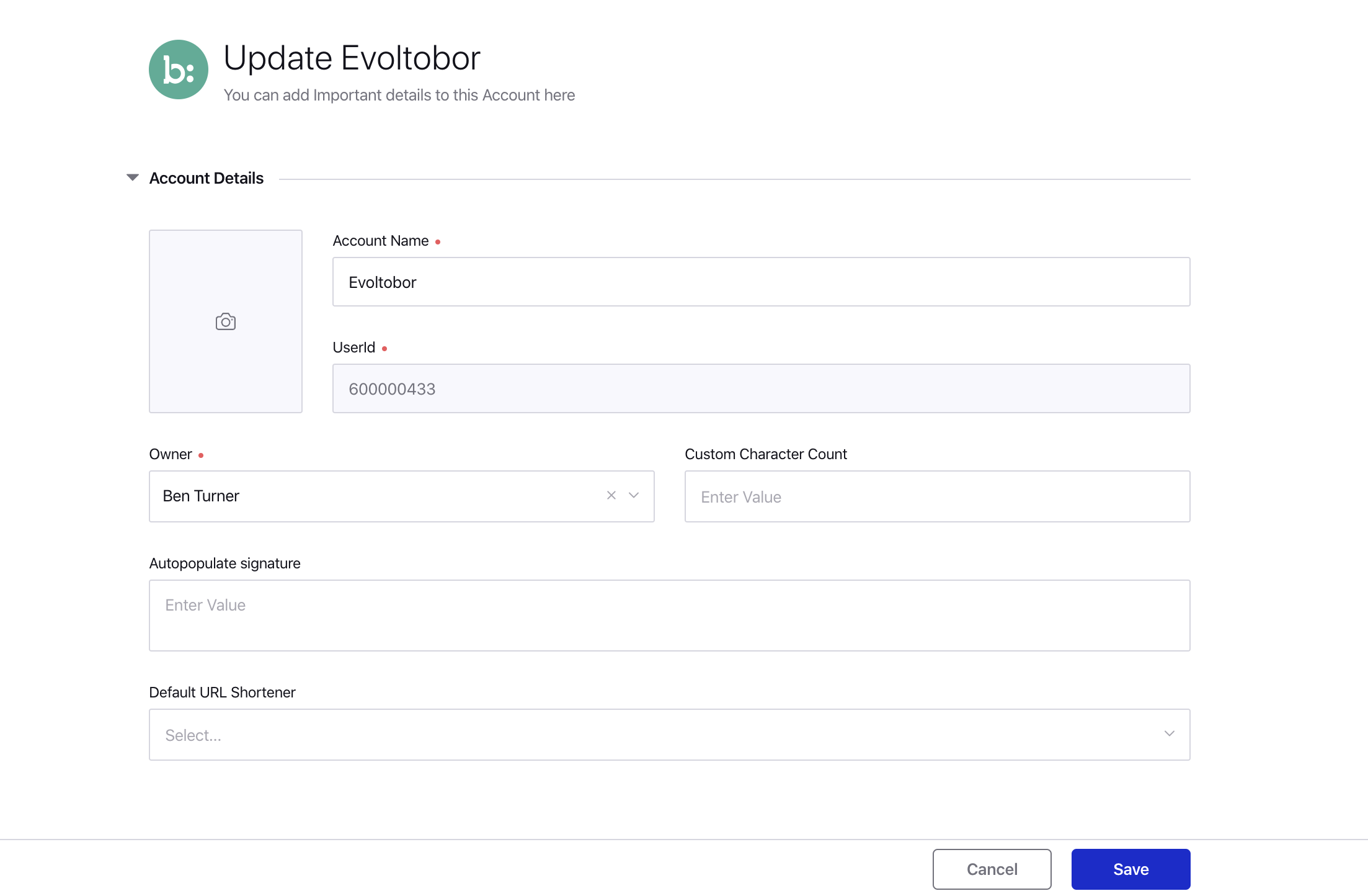 Updating Bazaarvoice account details in Sprinklr