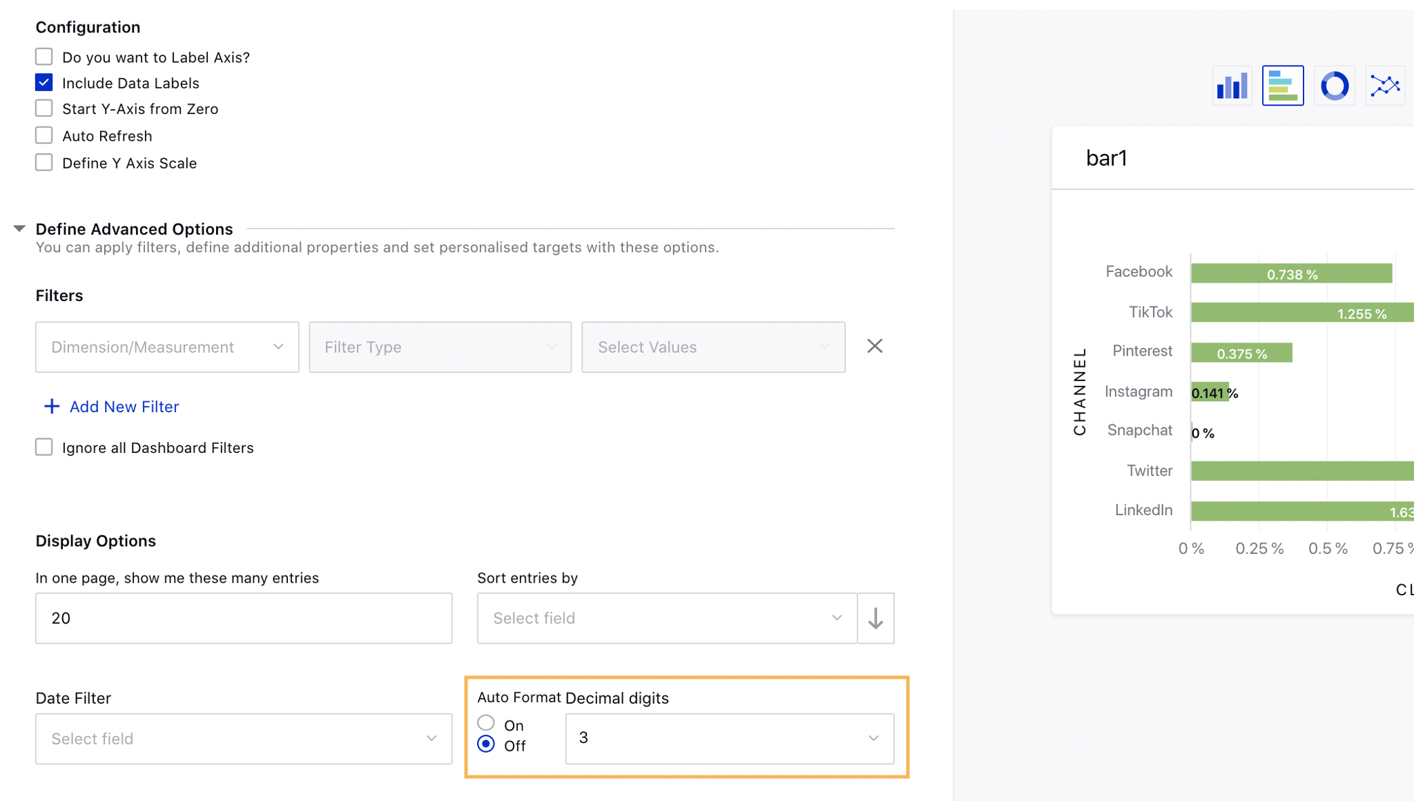 Formatting the Decimal Places in Additional Widget Types