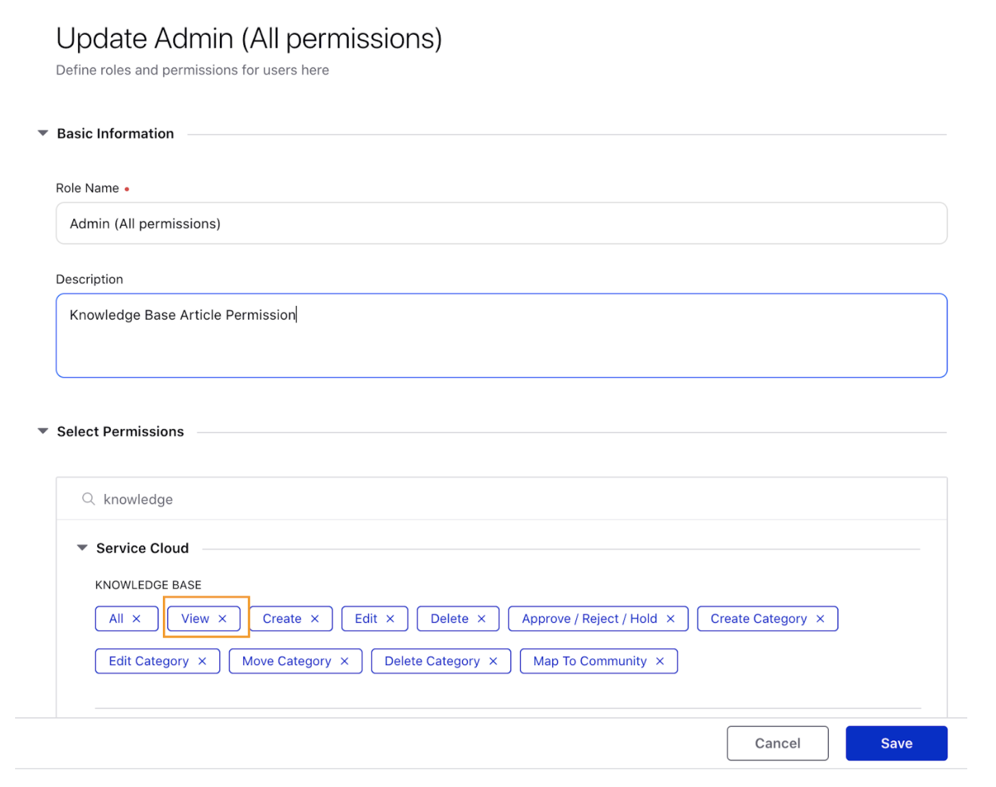 Knowledge Base Article Permission in Agent Console