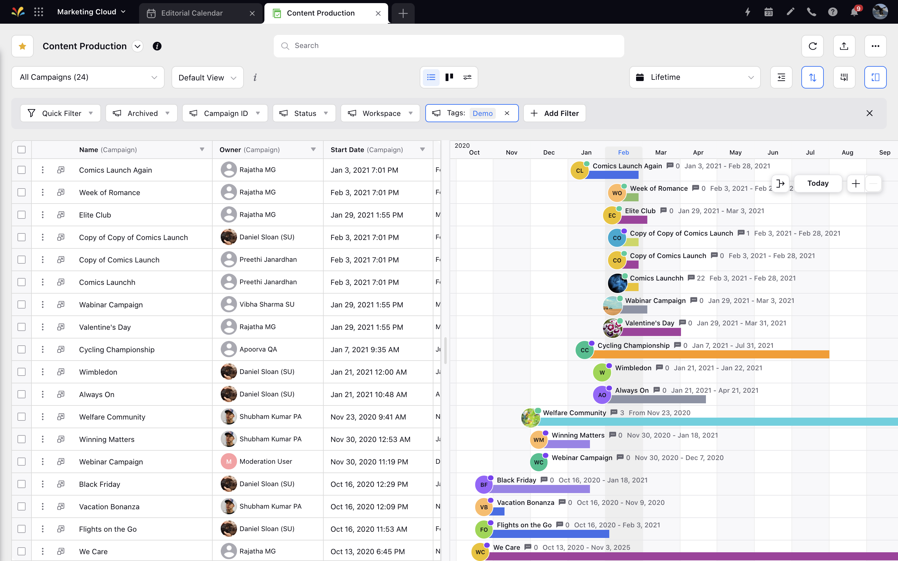 Splitting Table and Timeline Views