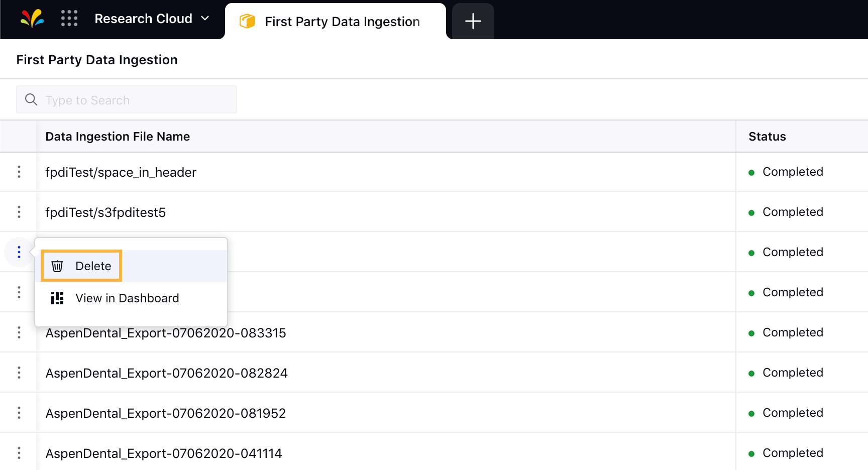 Ability to delete FTP/SFTP setup in First Party Data Ingestion