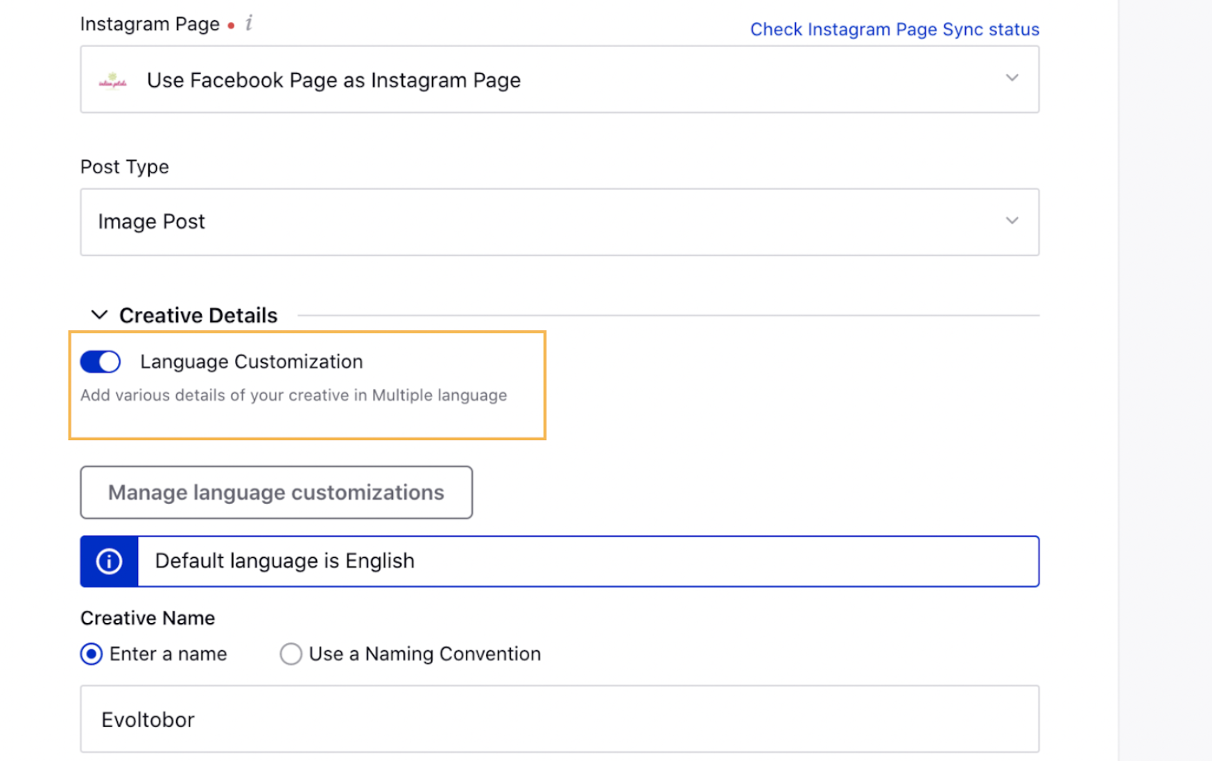 Language Customization For Facebook Catalog Sales