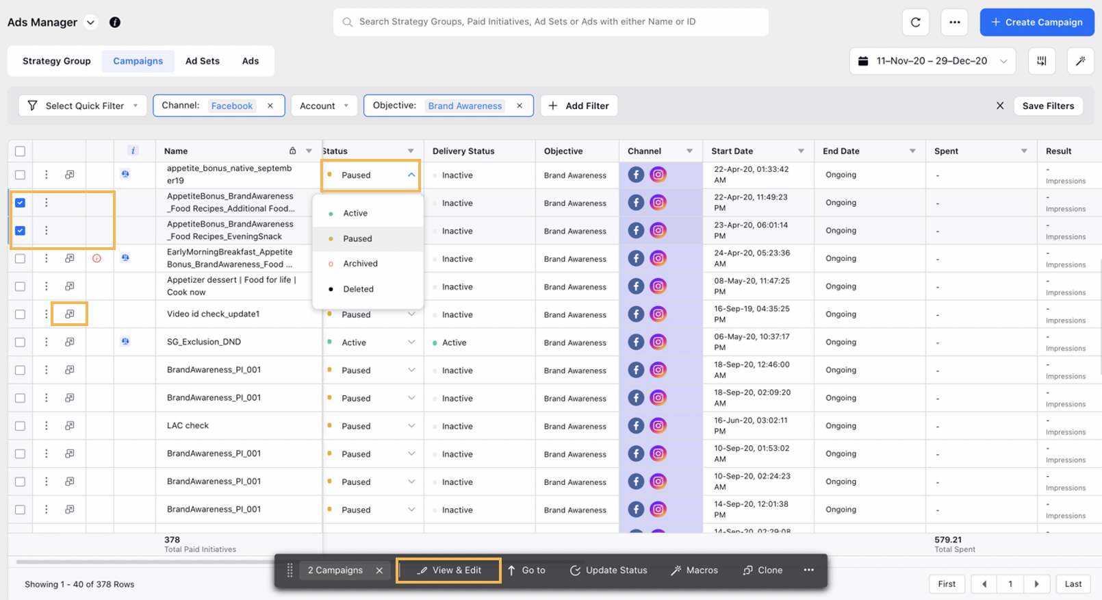 Upfront Actions in Ads Manager