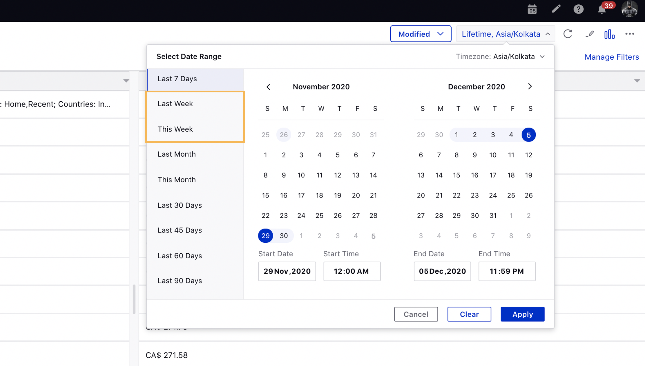 Date Range filters in Pivot Table