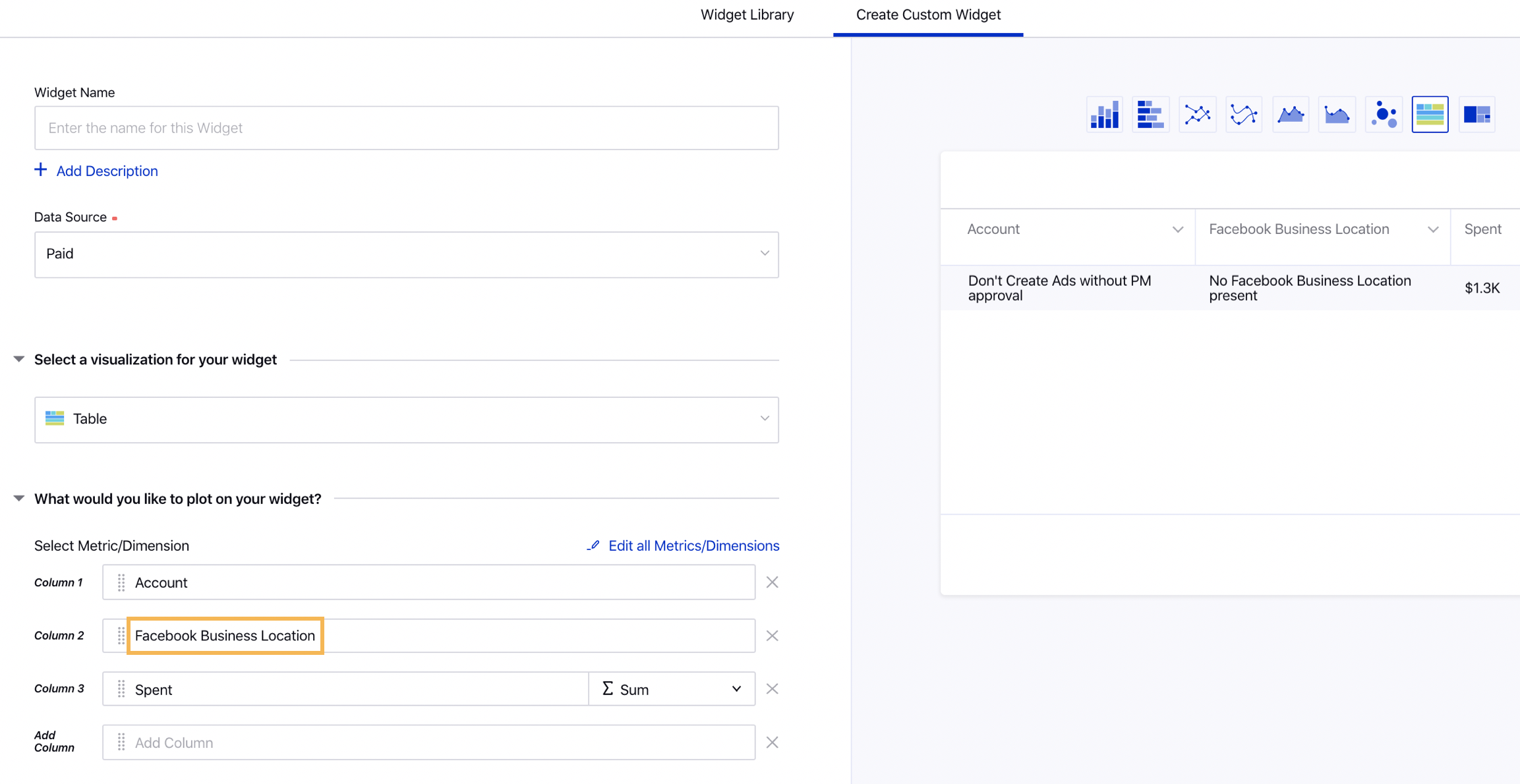 Use the Facebook Business Location Breakdown Dimension in Reporting