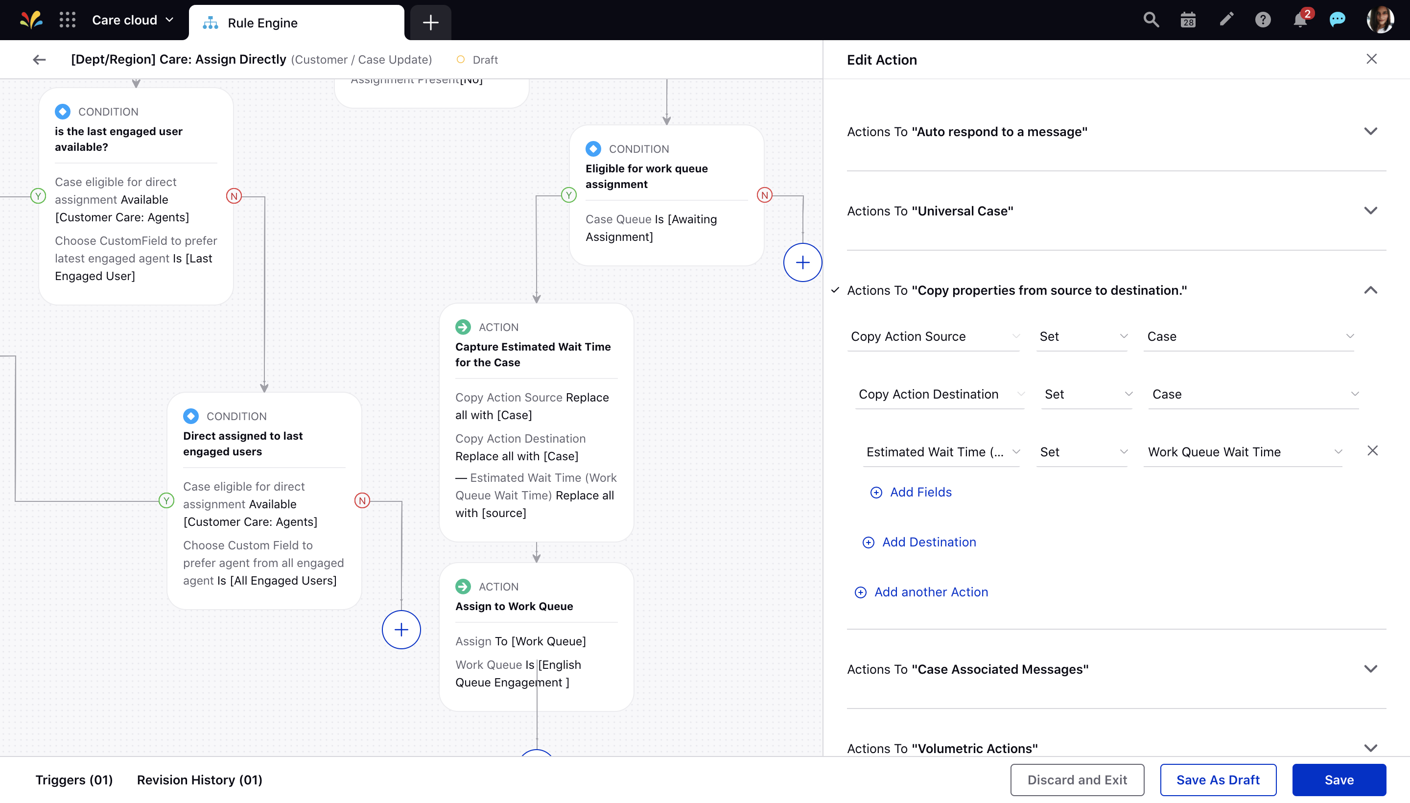  Copy Estimated Wait Time (User Handling Time) and Estimated Wait Time (Work Queue Wait Time) into Custom Fields via Rule Engine