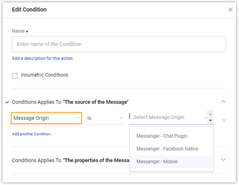 Identifying Facebook message sources in Rule Engine