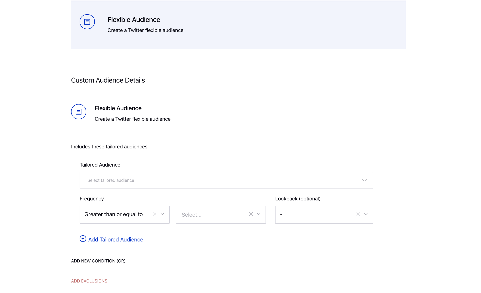 Creating a Twitter Flexible Audience in Audience Manager