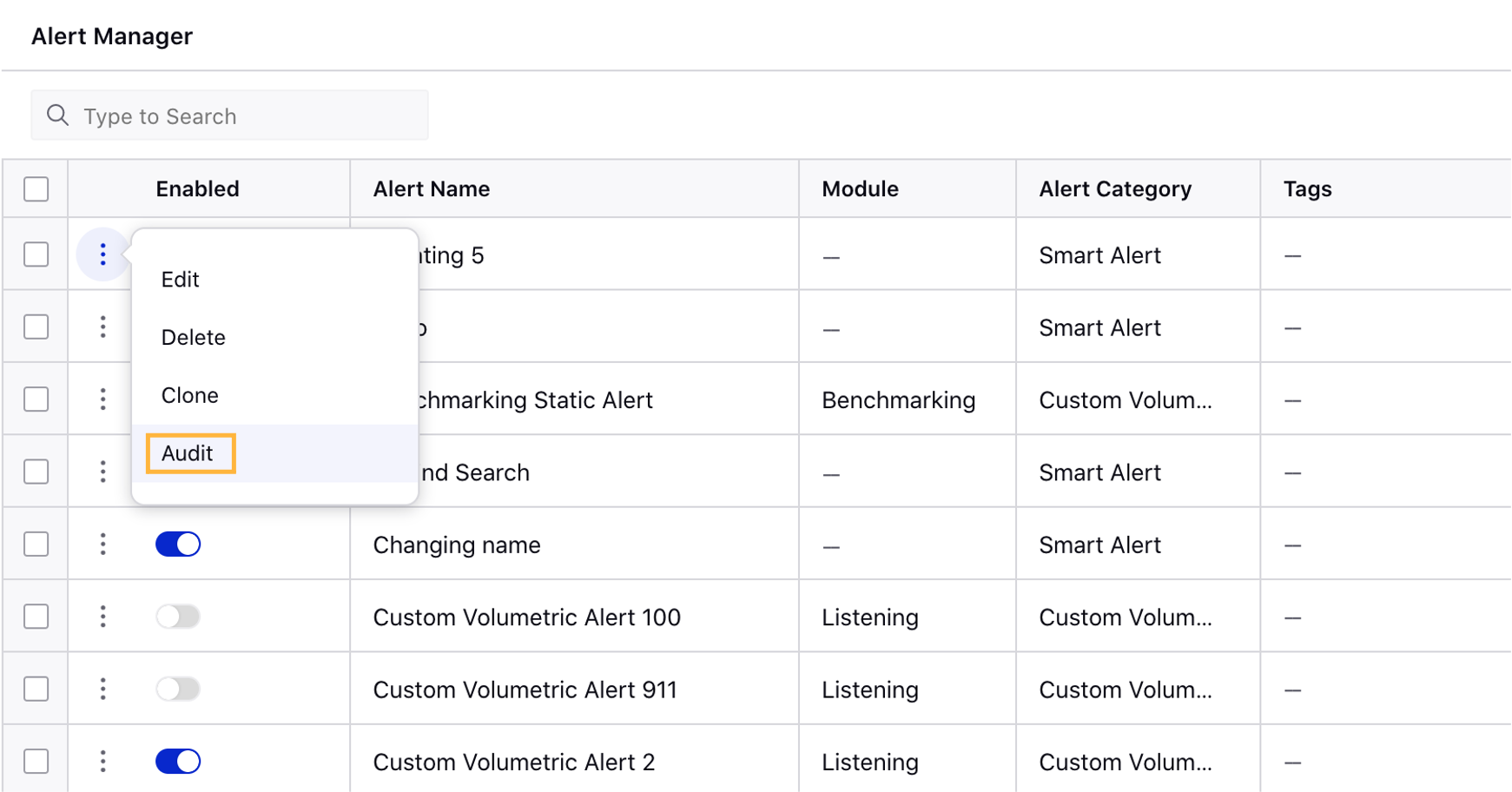 Auditing an alert through Alert Manager