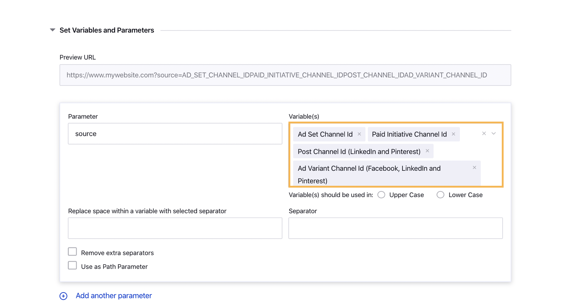 Use Pinterest ChannelID in Web Analytics Profile