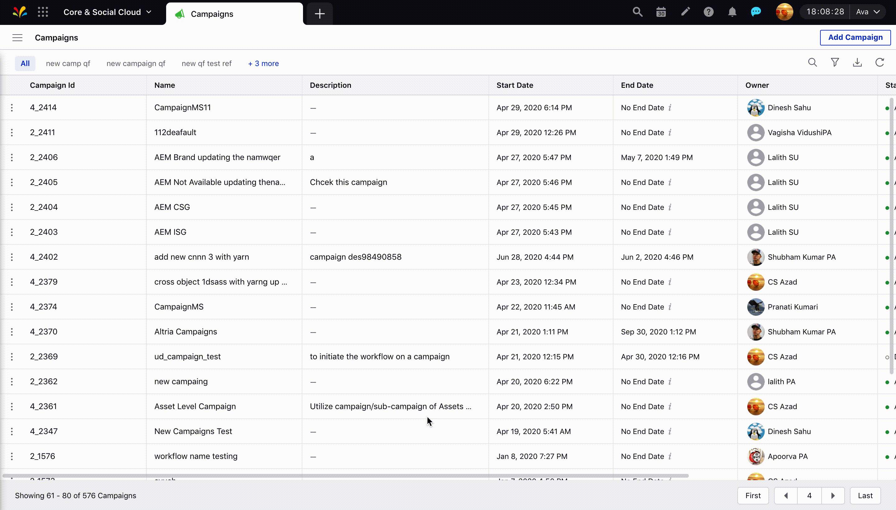 Plan Tab in Campaign Third Pane