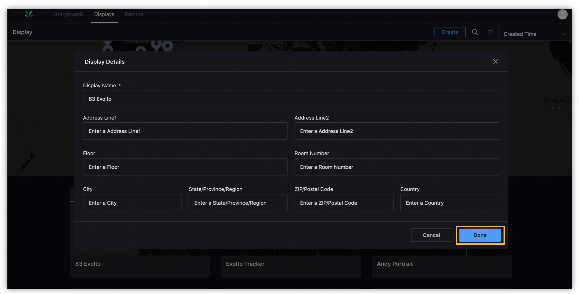 Filling the Location Details and Saving