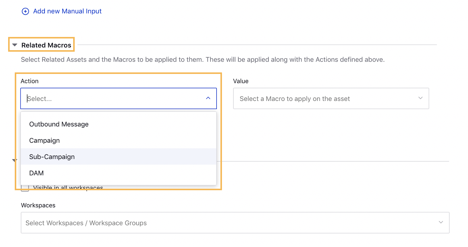 Setting Related Macros for Task Macros