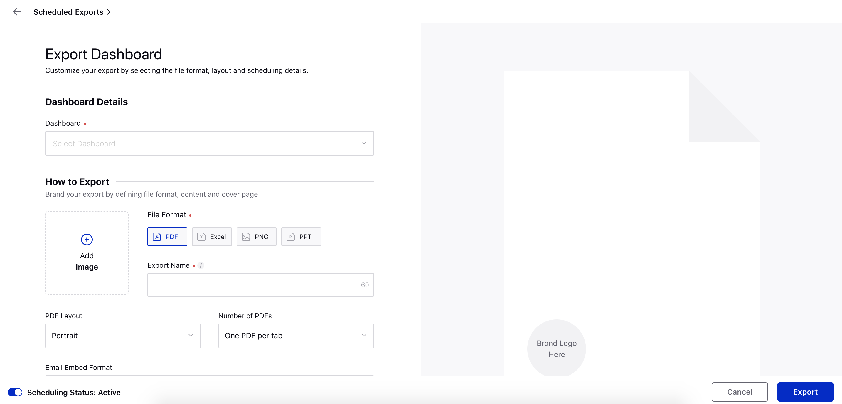 New user interface of Scheduled Exports available for all