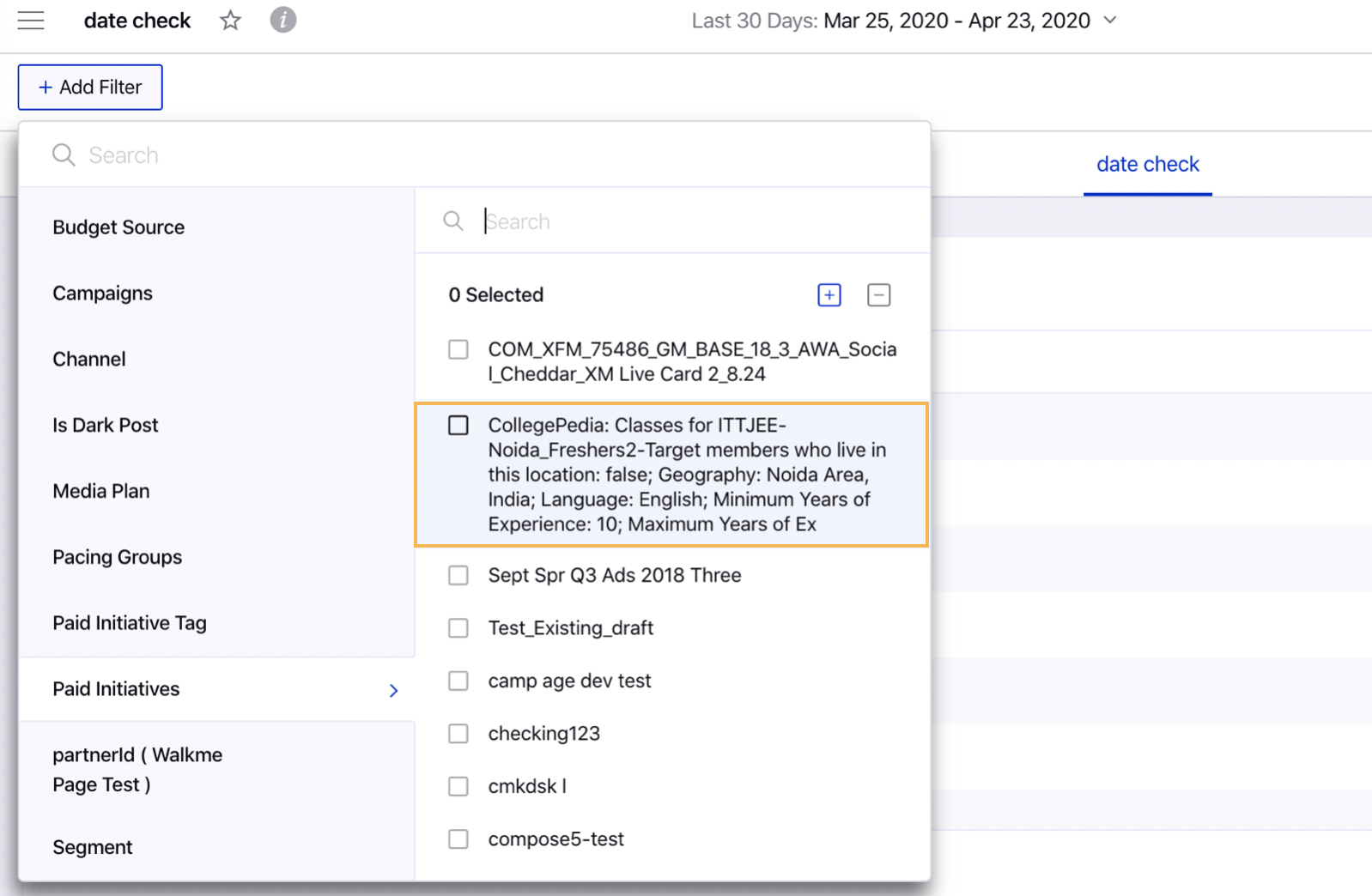 Viewing Large Filtering Values Names