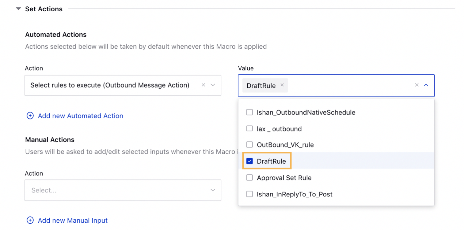 Executing Draft Rules in Macros