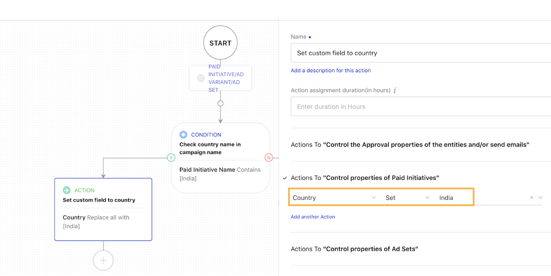 Setting custom field value to auto-fill when the rule triggers based on the condition in Paid Rule Engine