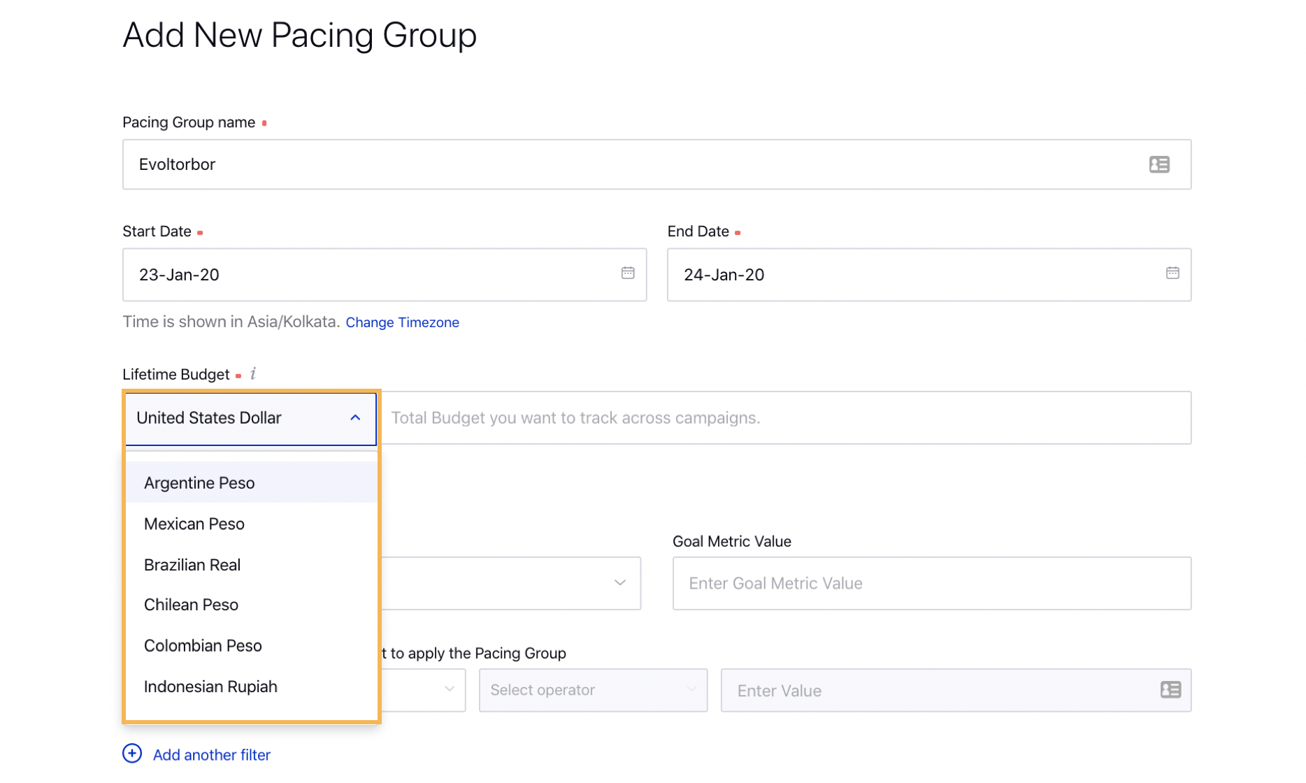 Support for new LATAM Currencies In Pacing Groups