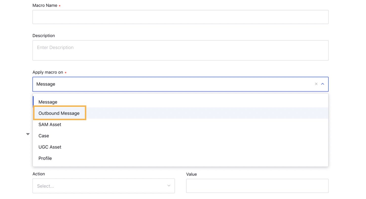 Creating Outbound Message Macro