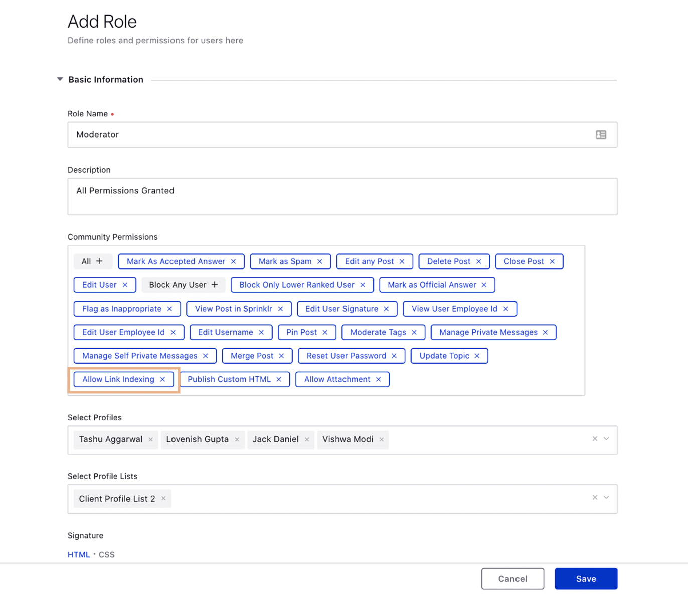 Allow Link Indexingfor Community Users