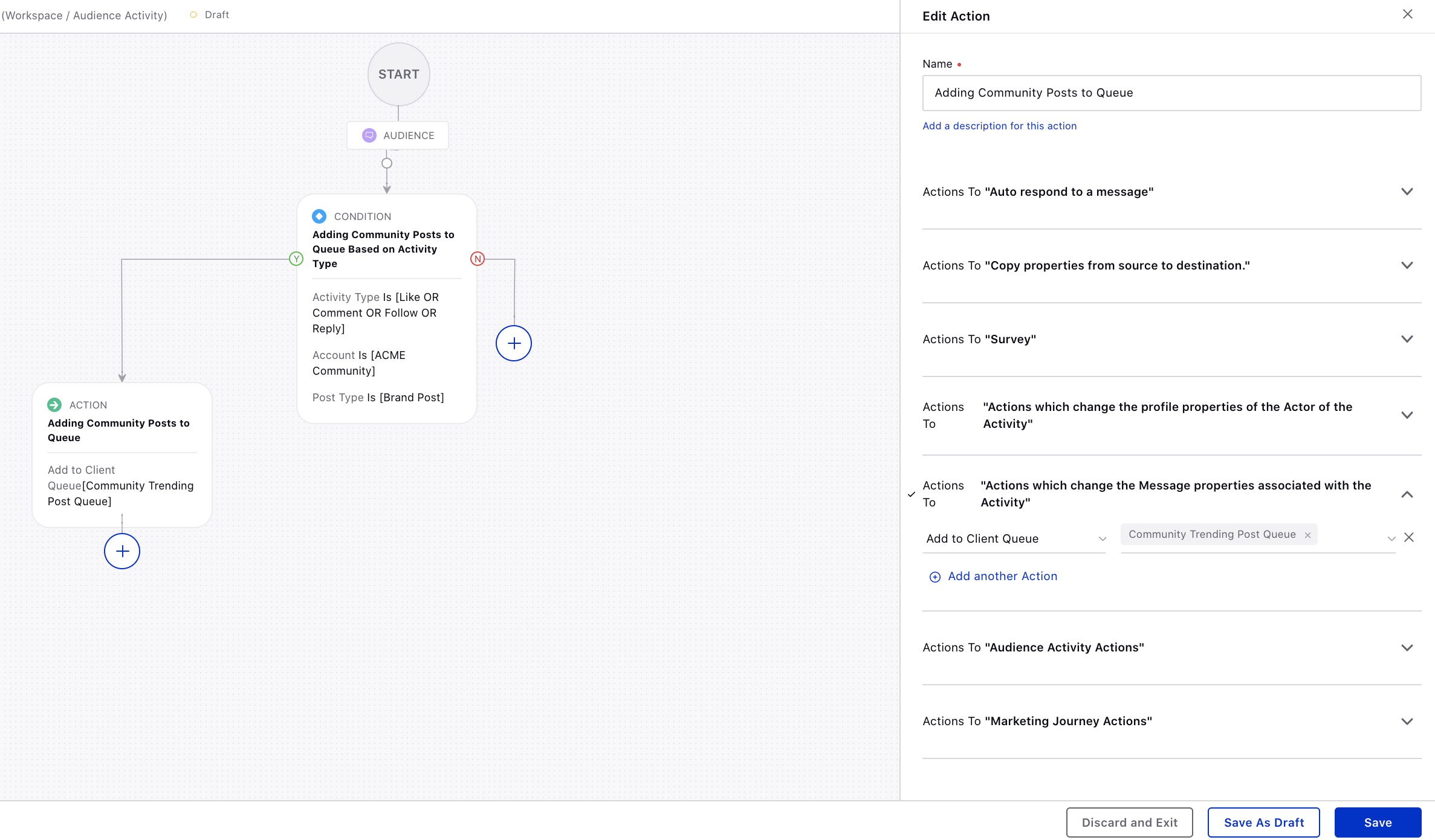 To Configure a Rule to Add Community Posts to a Queue