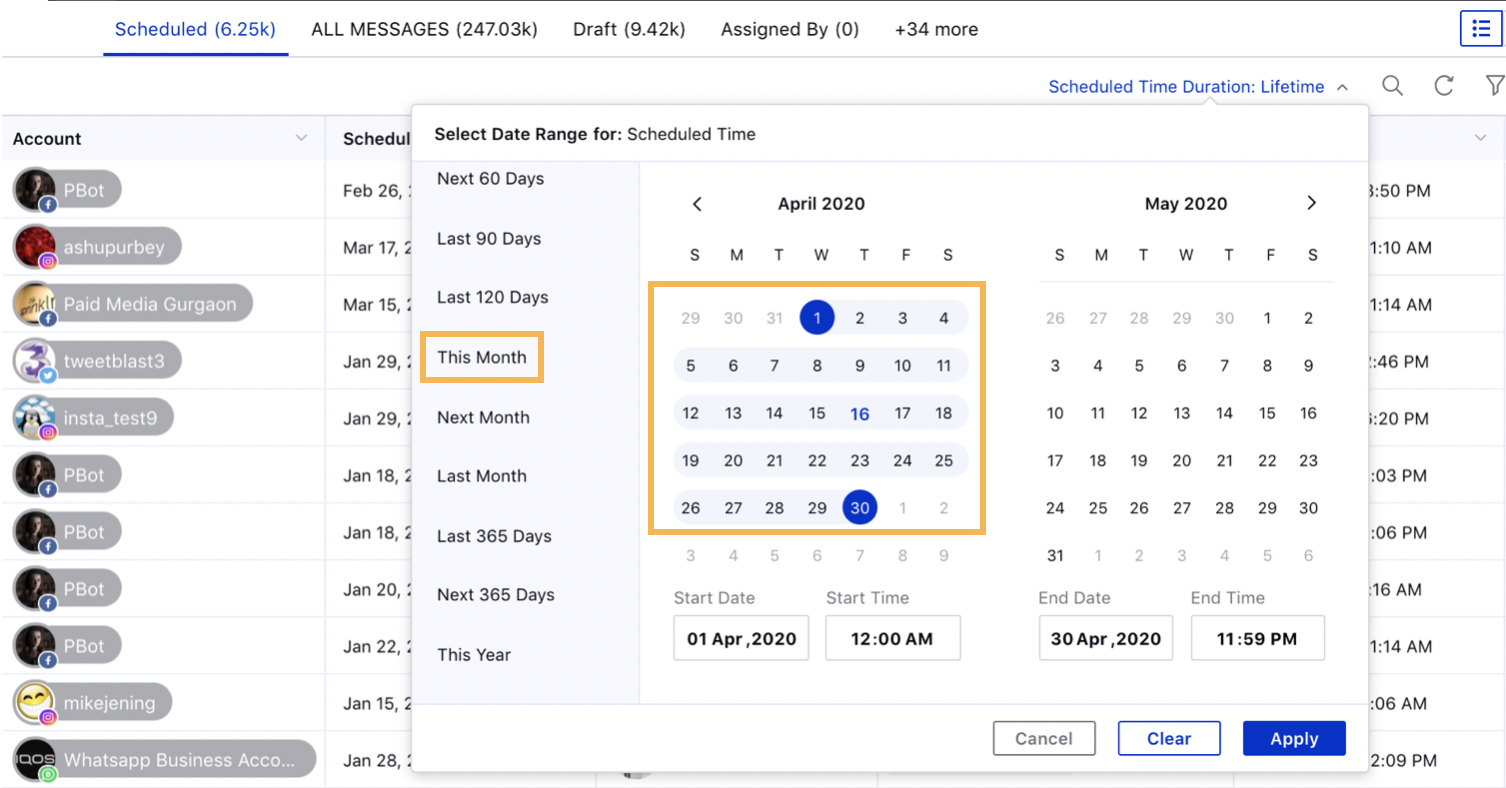 Applying Duration Filter for Current Month