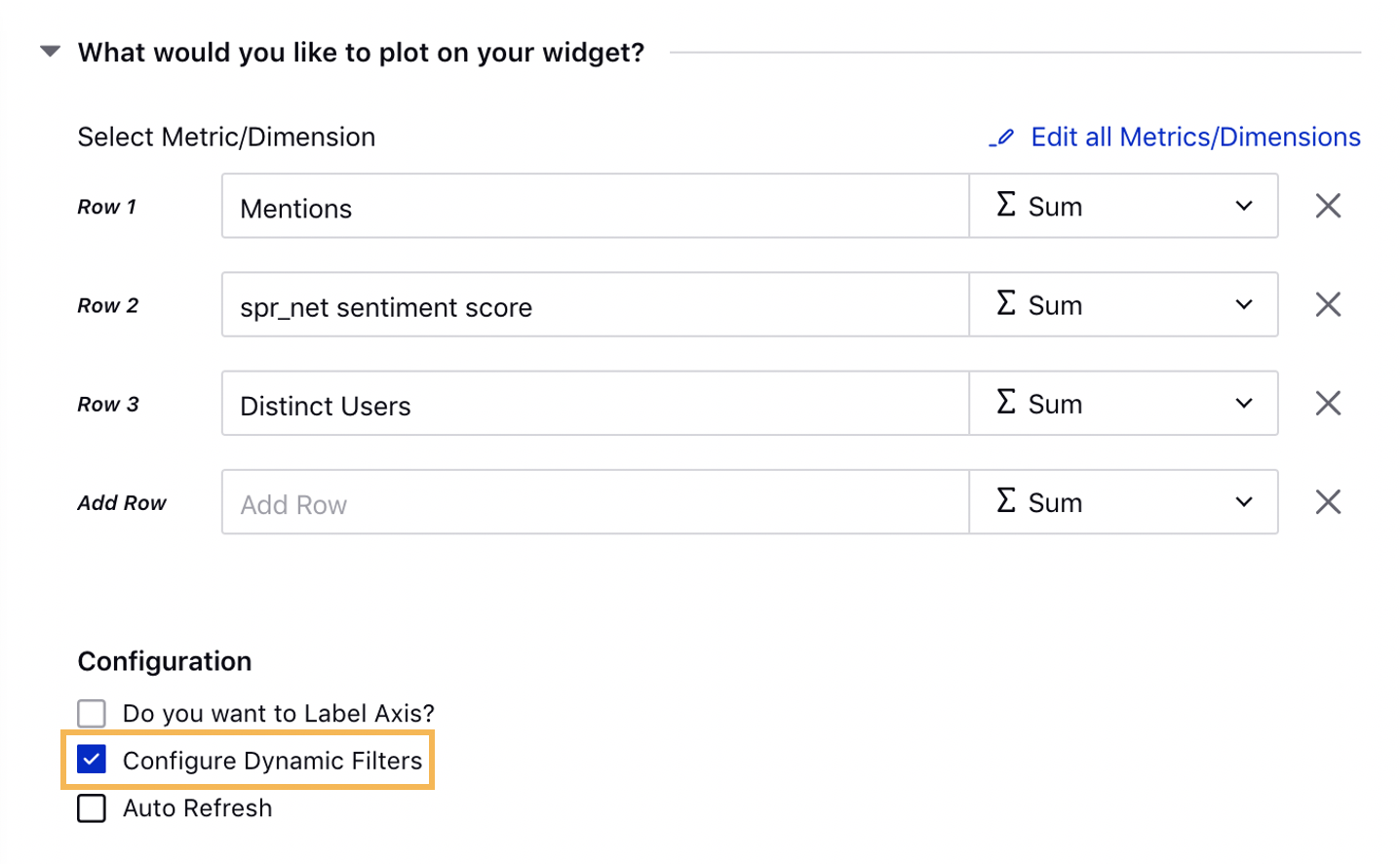 Ability to configure Dynamic Time Filter for the Summary Table widget in the Listening dashboard