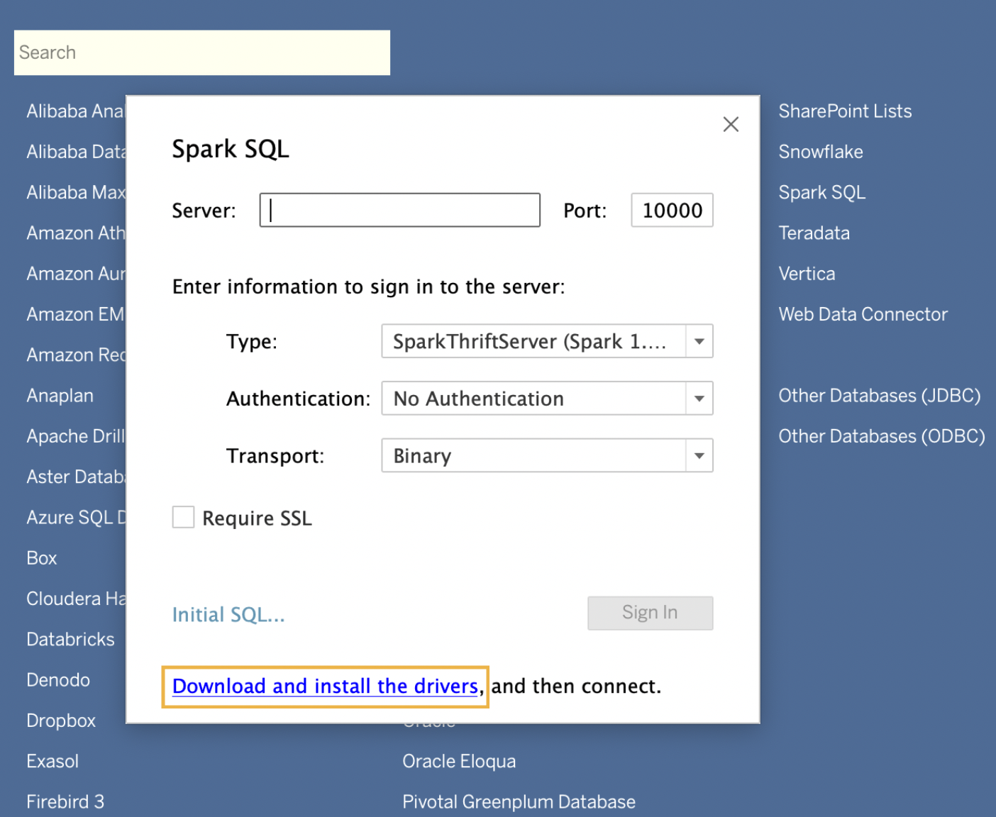 PlatformSettings_Tableau_SparkSQL_Download.png