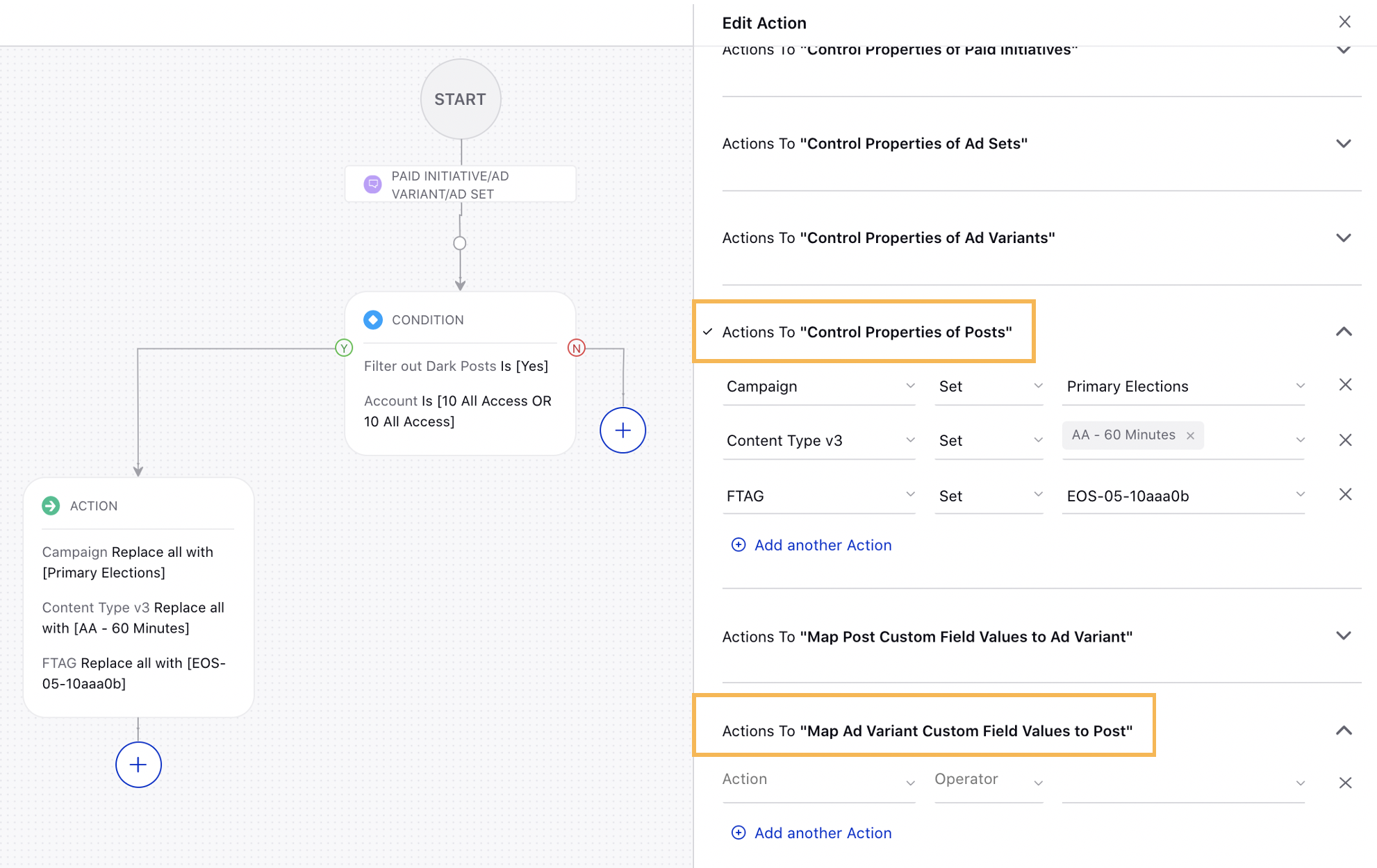 Tag Outbound Post Actions