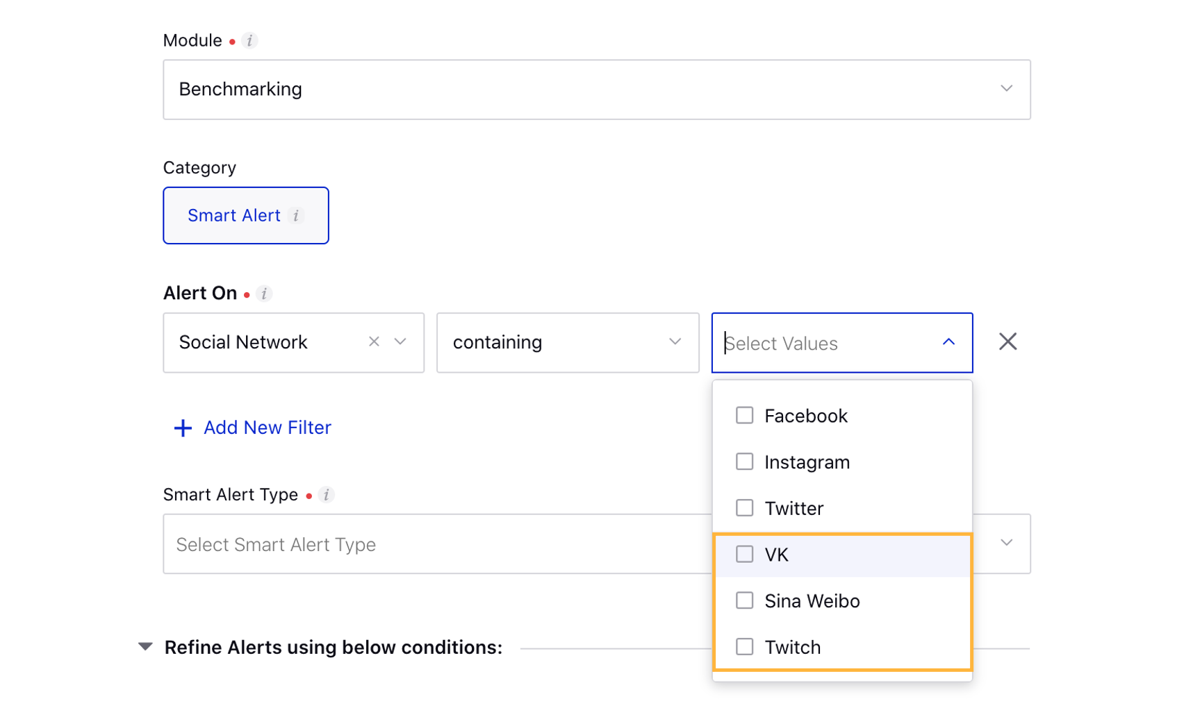 Benchmarking – Added Smart Alerts Support for New Channels in Alert Manager