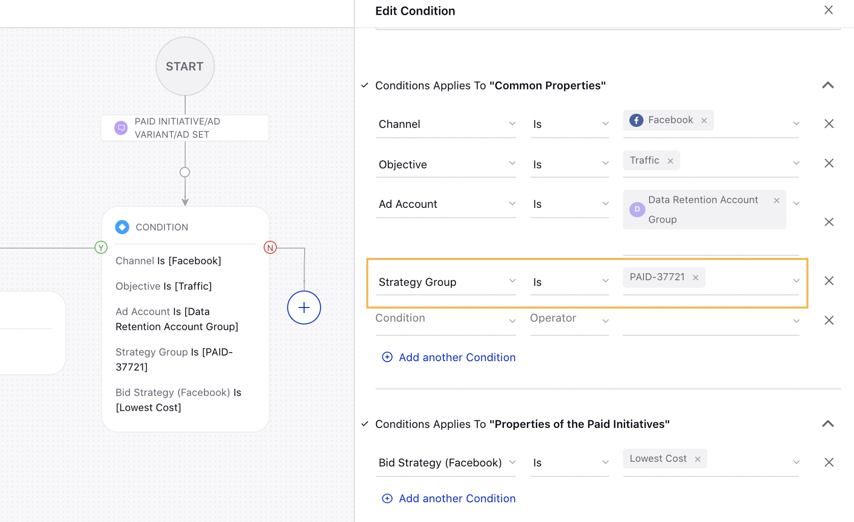 Select Strategy Group in Paid Rules