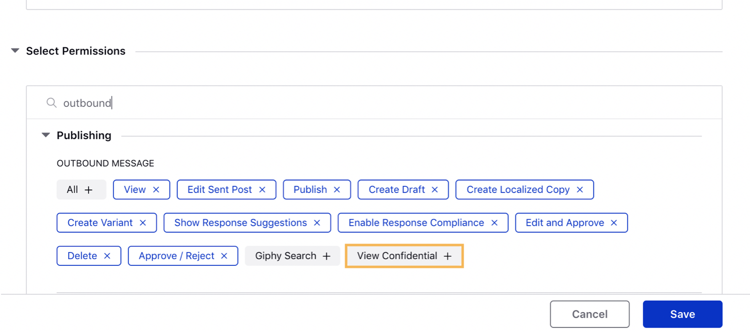 Enabling View Confidential Permission for Outbound Message