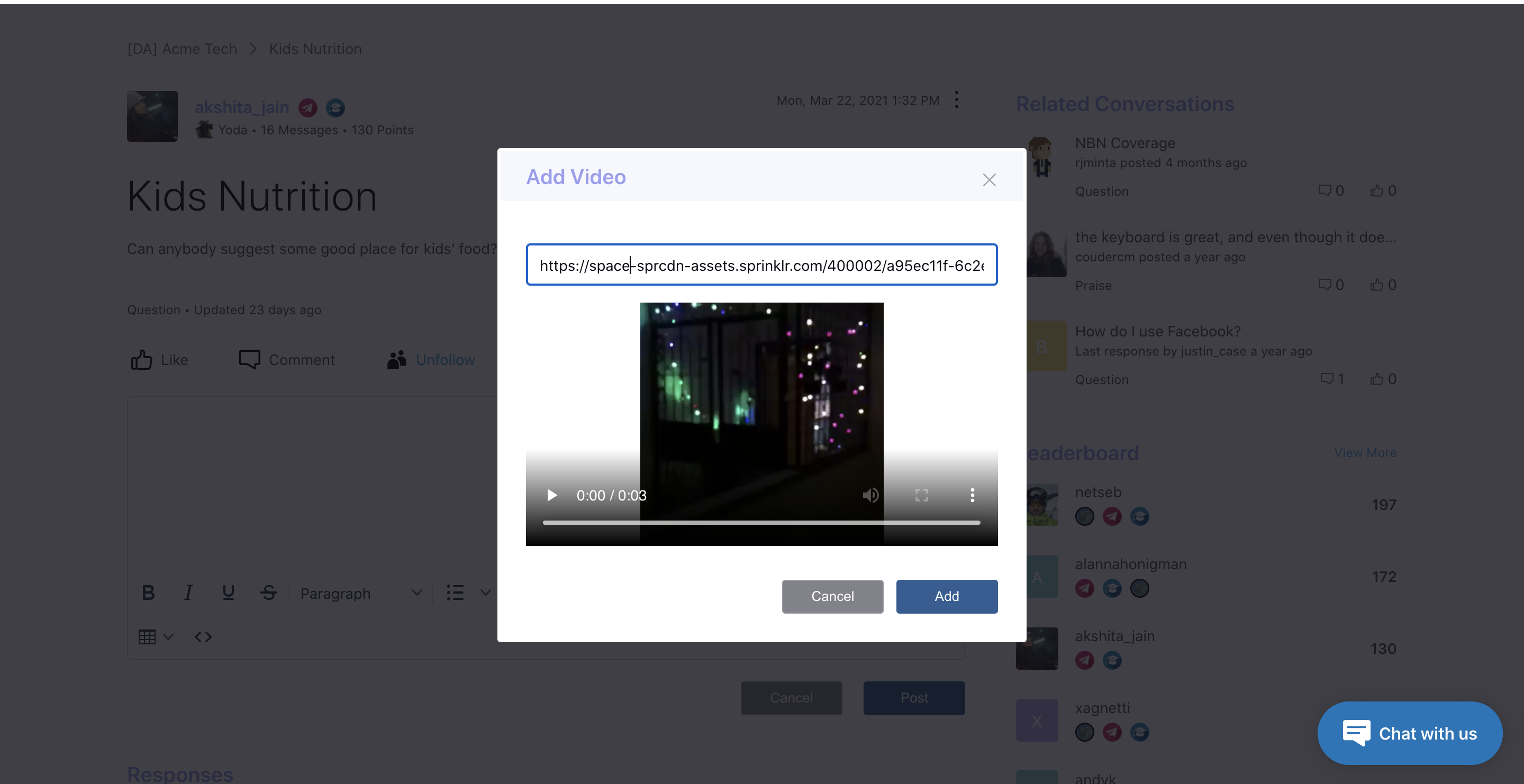 Support to Add Images and Videos from Digital Asset Manager in Community Builder