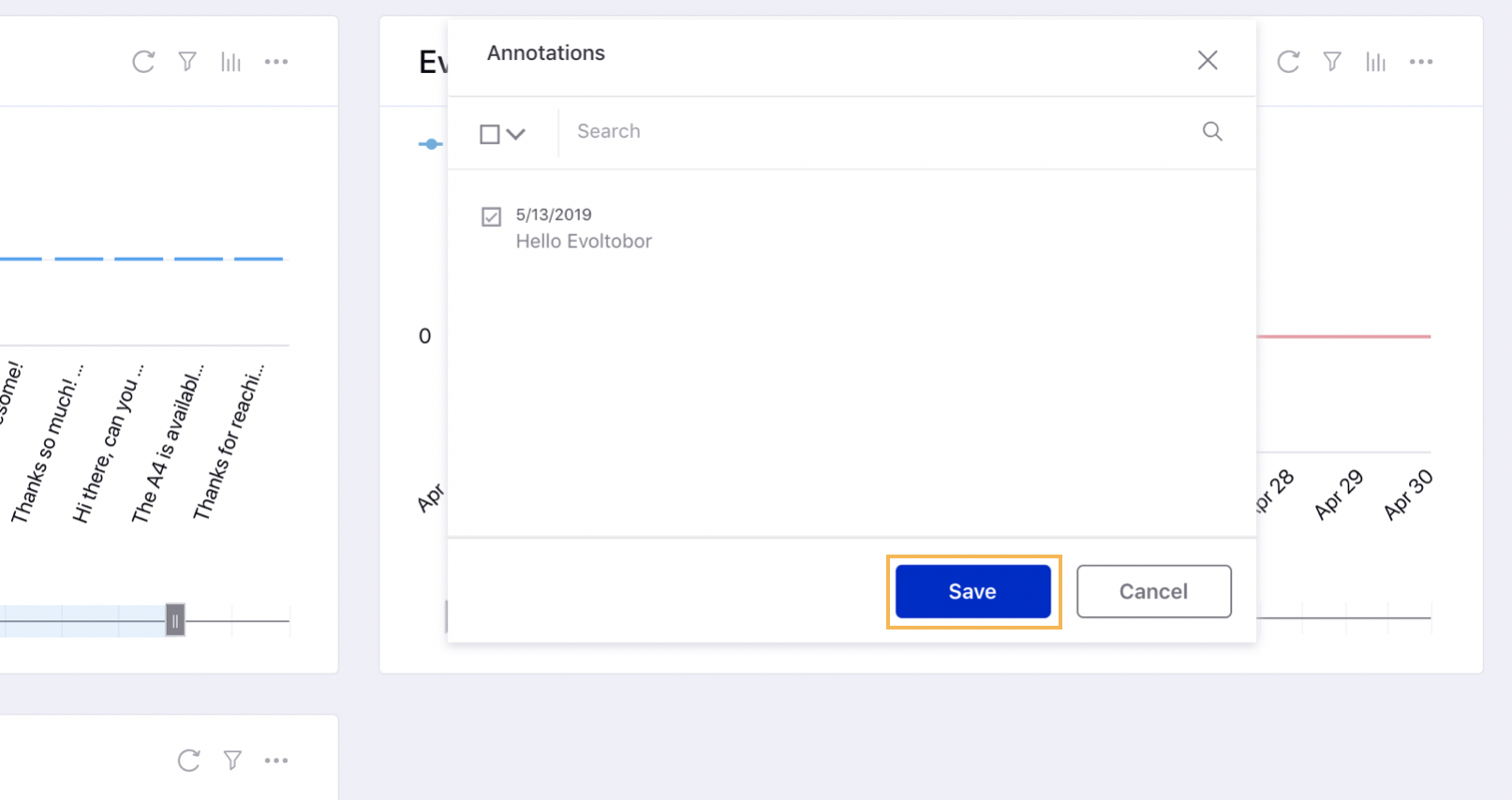 Choosing and Applying Annotation(s) on Widgets within Reporting Dashboard