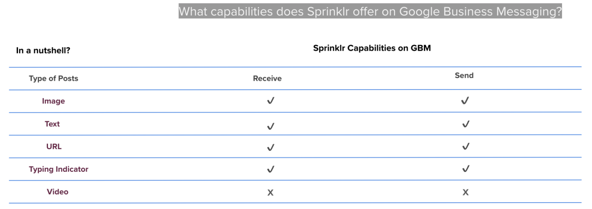 Google Business Messaging Capabilities in Sprinklr
