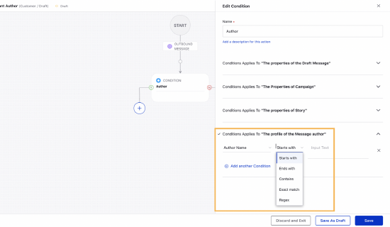 Setting Author Name as Condition in Draft Rule