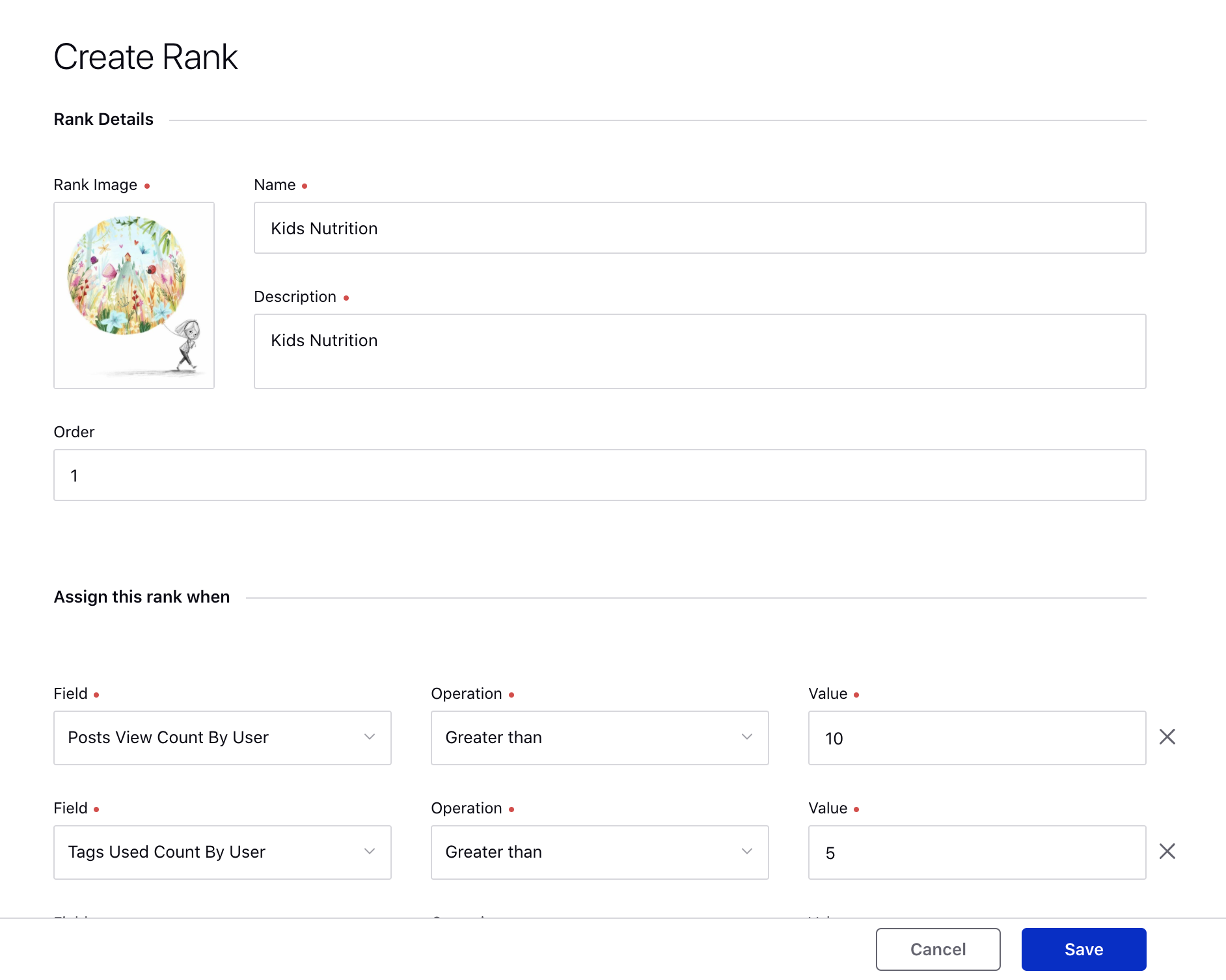 Exposed Two New Metrics for Assigning Badges and Ranks in Community Builder