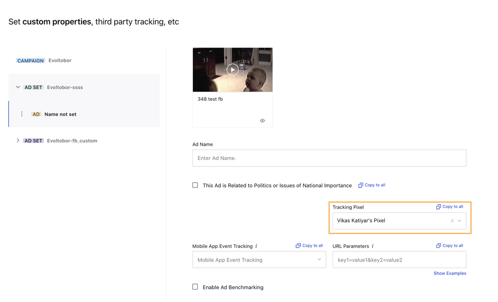 Automatically Appending Tracking Pixel for Facebook Ads