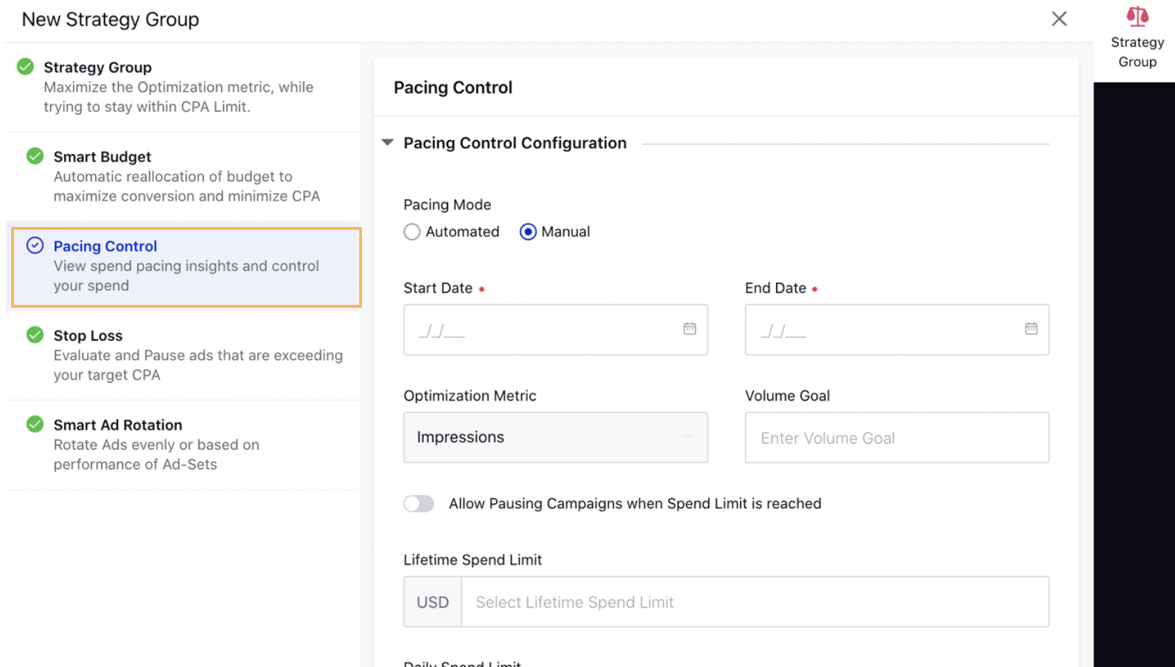 Configuring Pacing Control