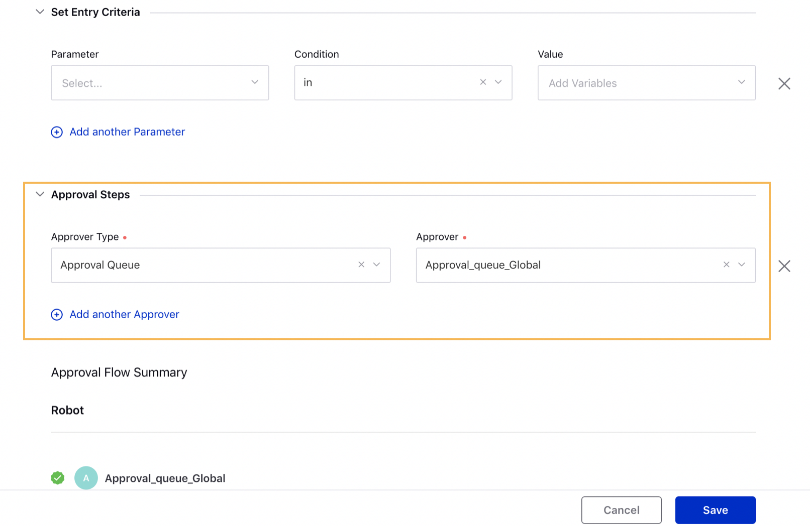 Approval Setup for Tiered Approvals