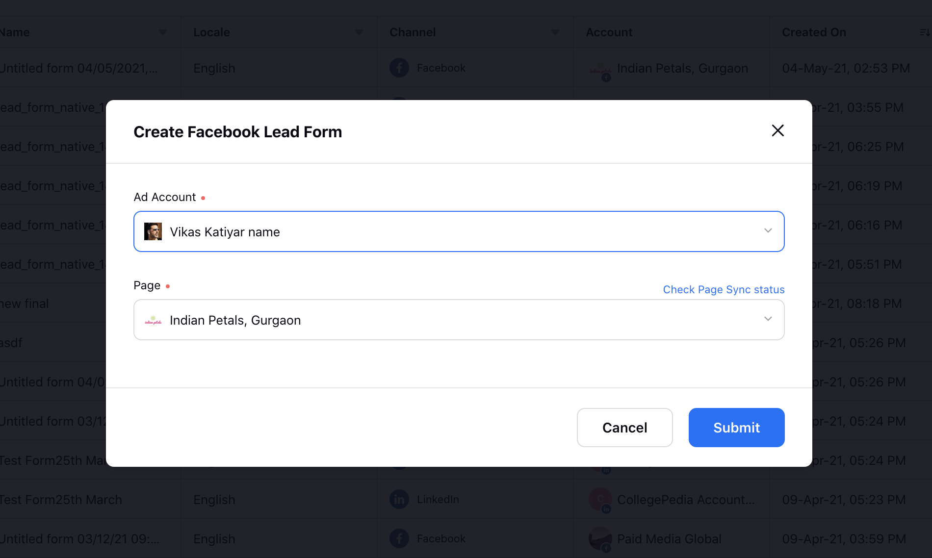 Facebook Lead Forms