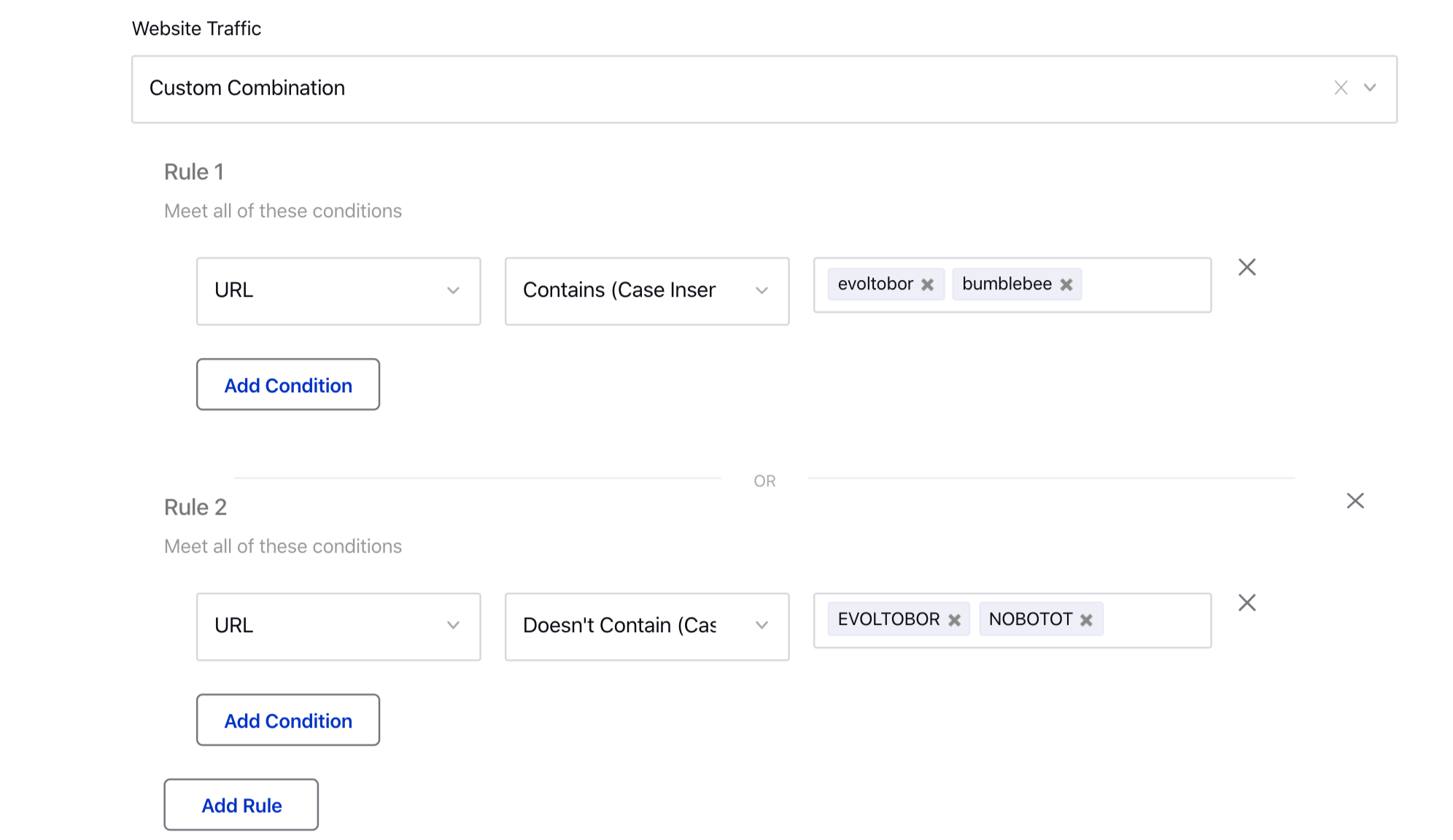 Facebook Website custom audience for anyone who visits a specific website based on a custom rule