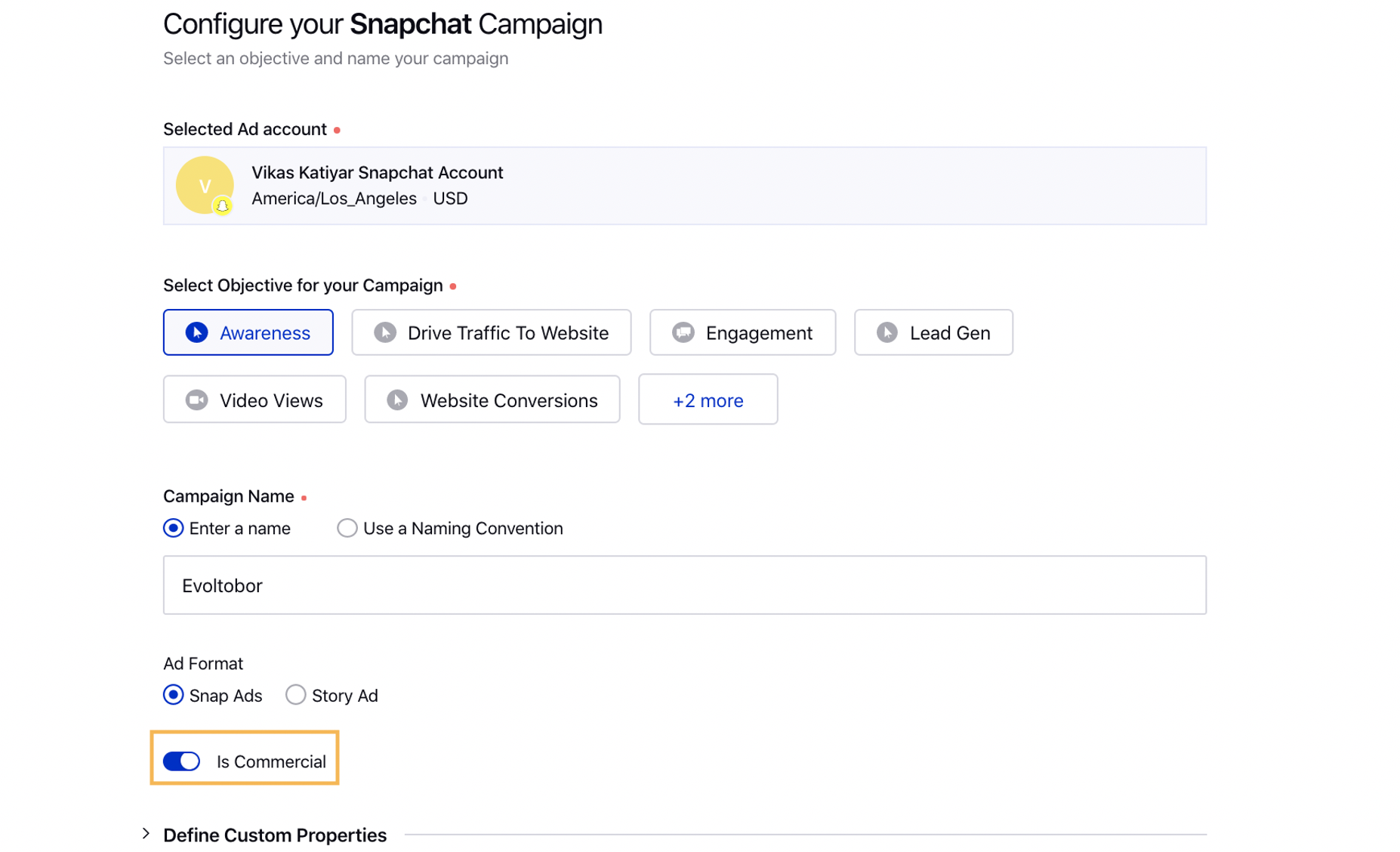 Compose Snapchat Commercial Ads