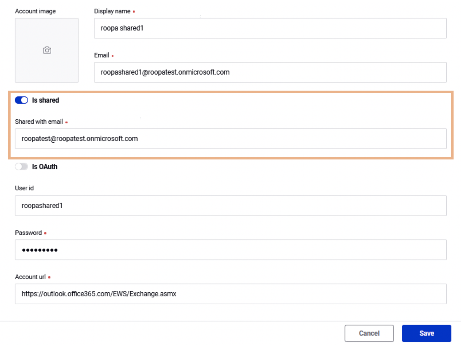 Adding shared mailboxes for microsoft exchange account