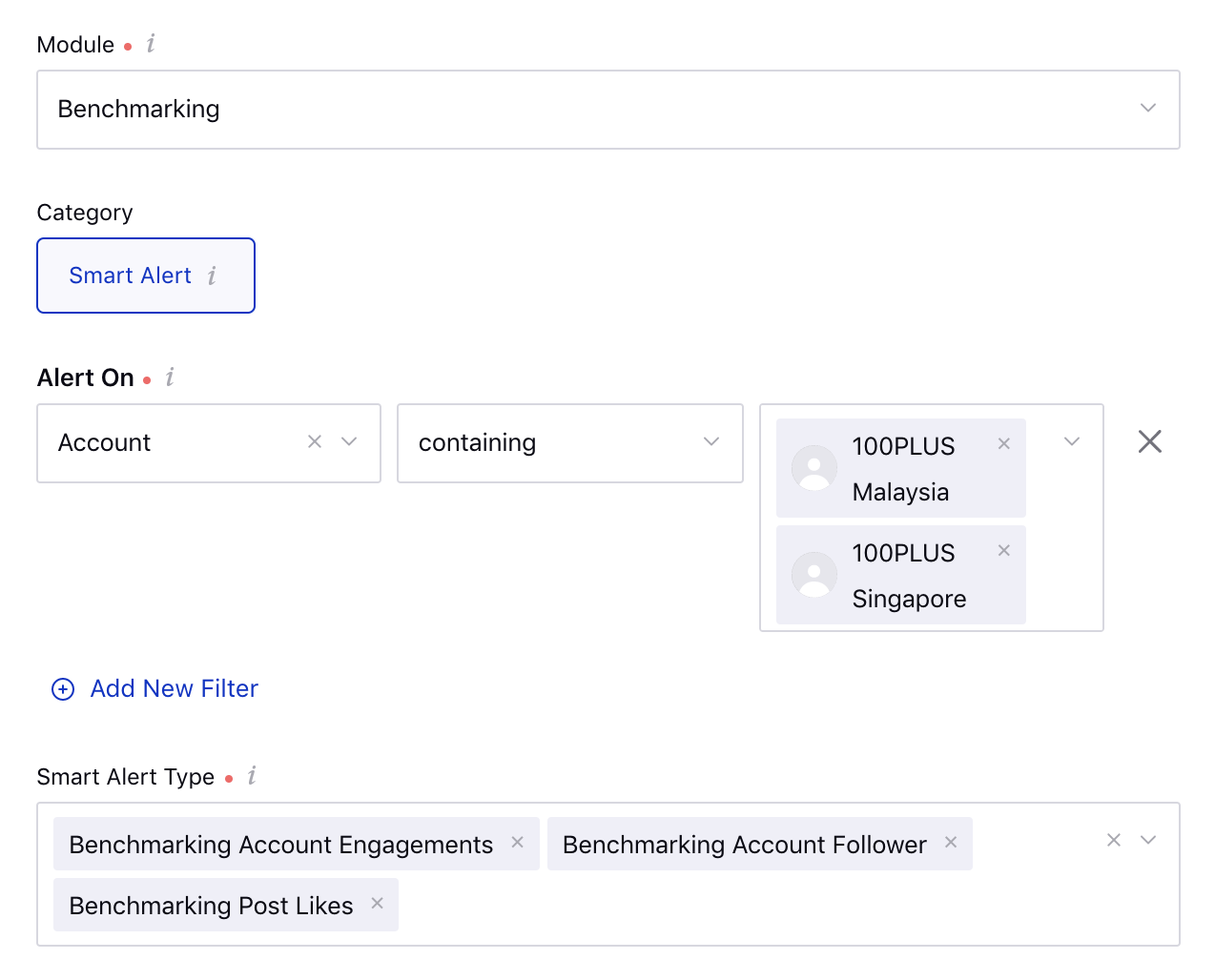 Creating new smart alert for Benchmarking