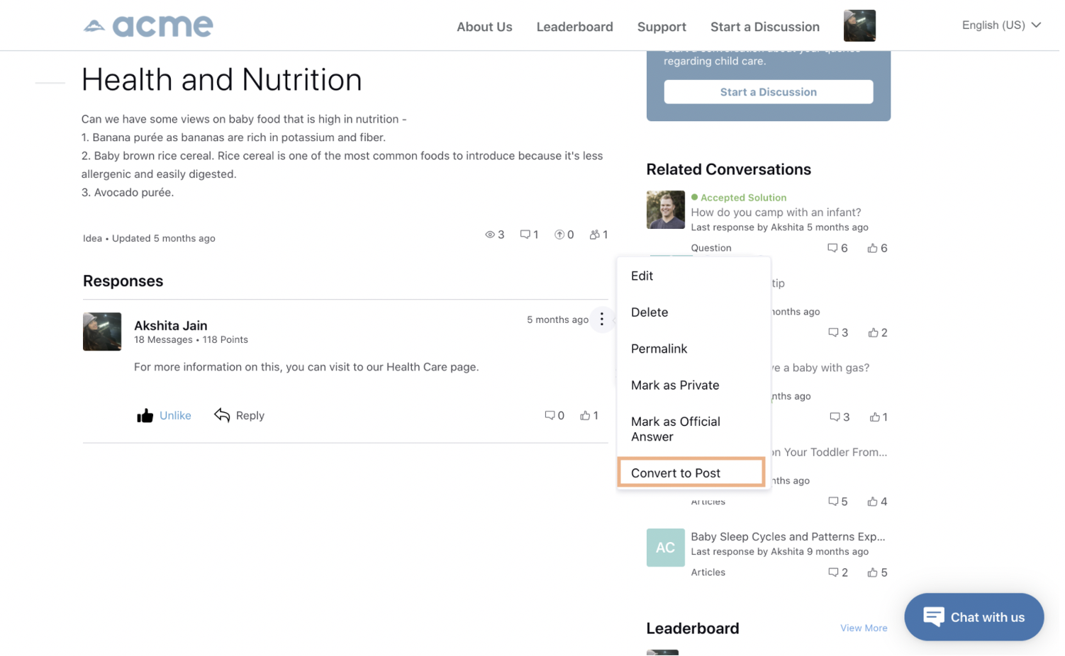 Converting a comment to a new post