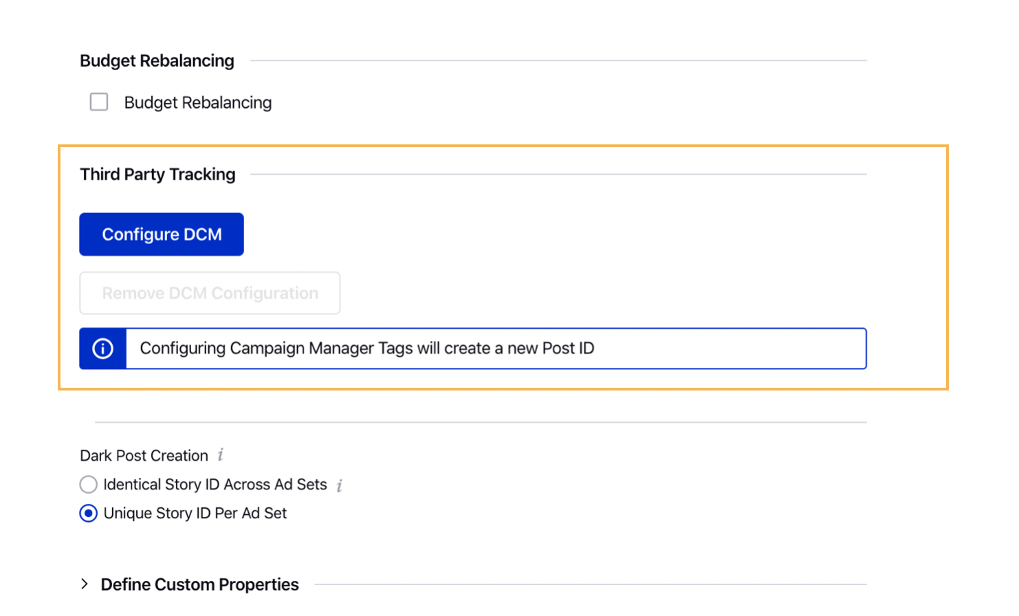 Configuring Google Campaign Manager on Existing ads