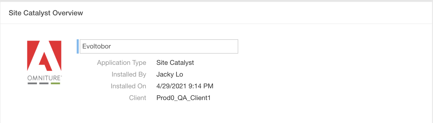 Site Catalyst Overview