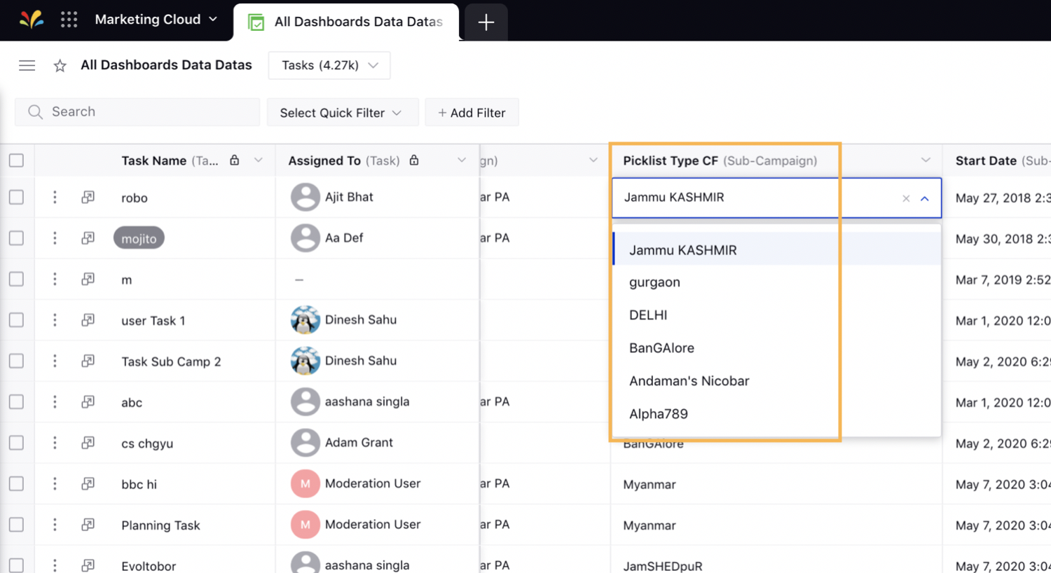 In-Line Editing of Due Date within the Task List View