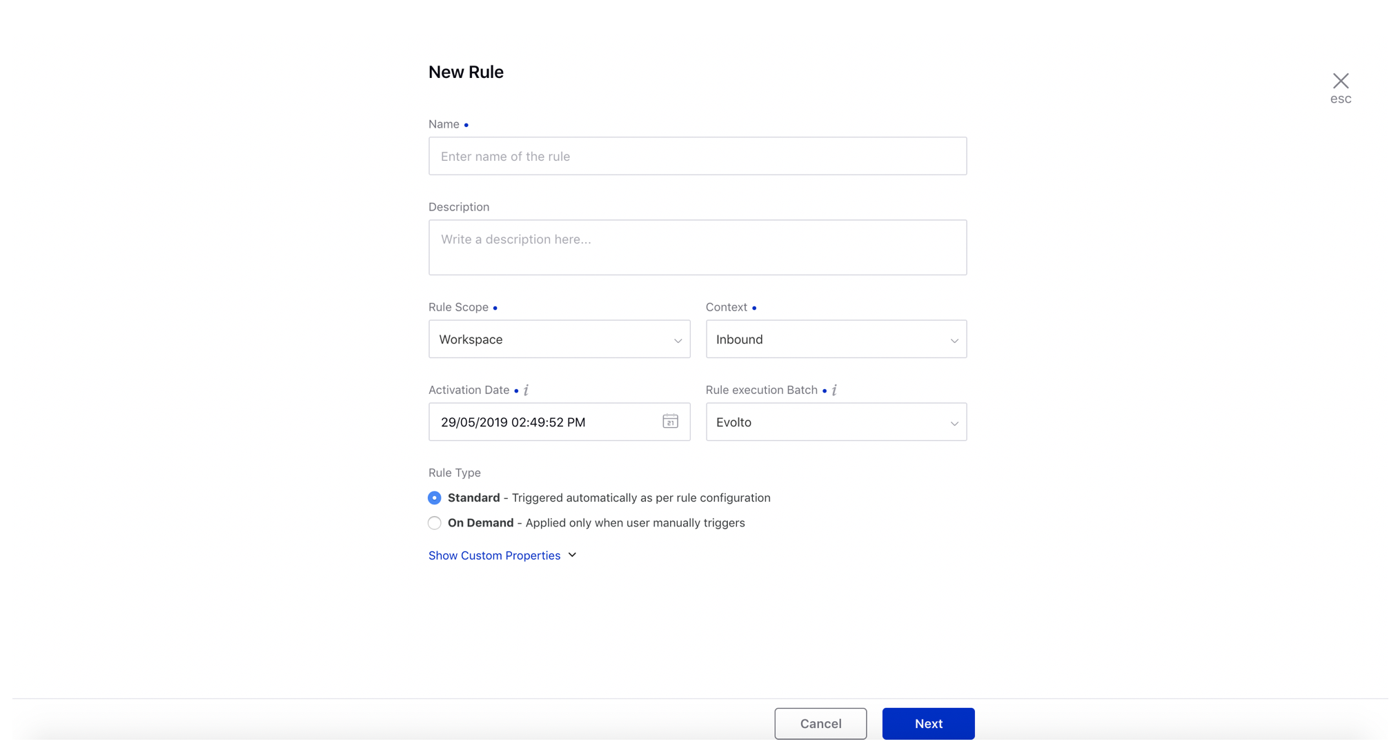 Creating a New Auto Respond Rule in Rule Engine